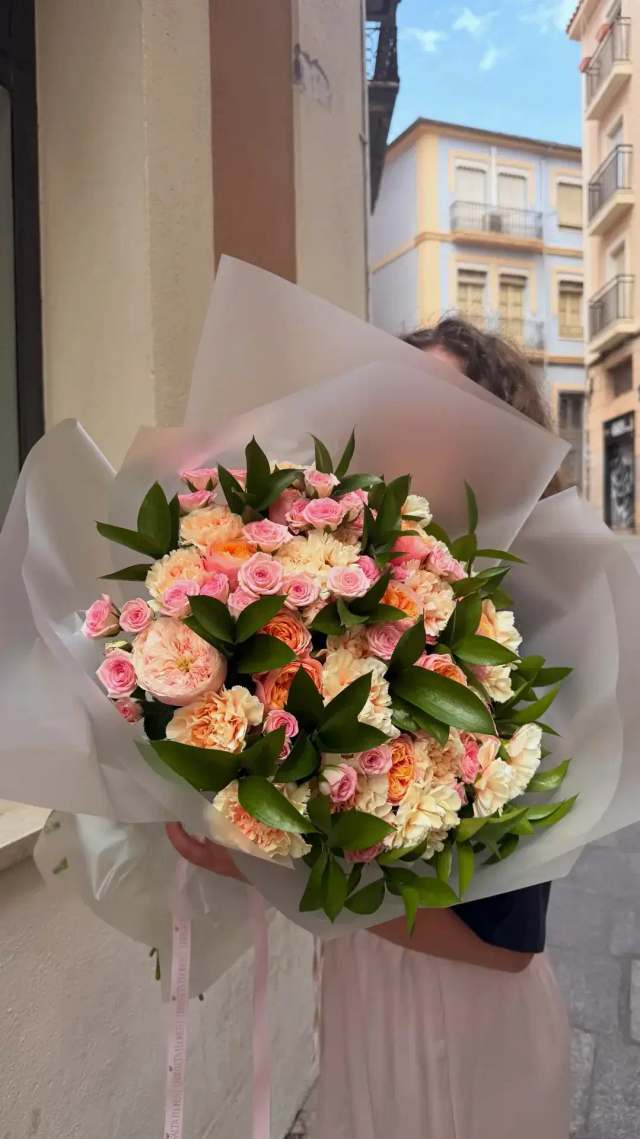 Rosas peonía melocotón