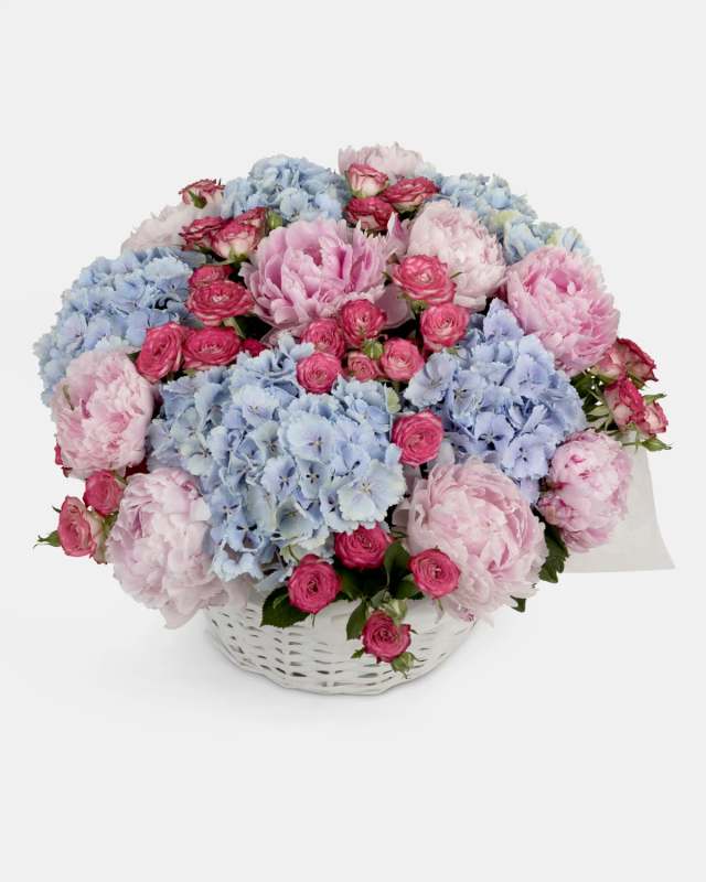 Hortensias Azules en Cesta 1