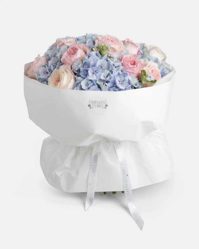 Hortensia Azul y Rosas
